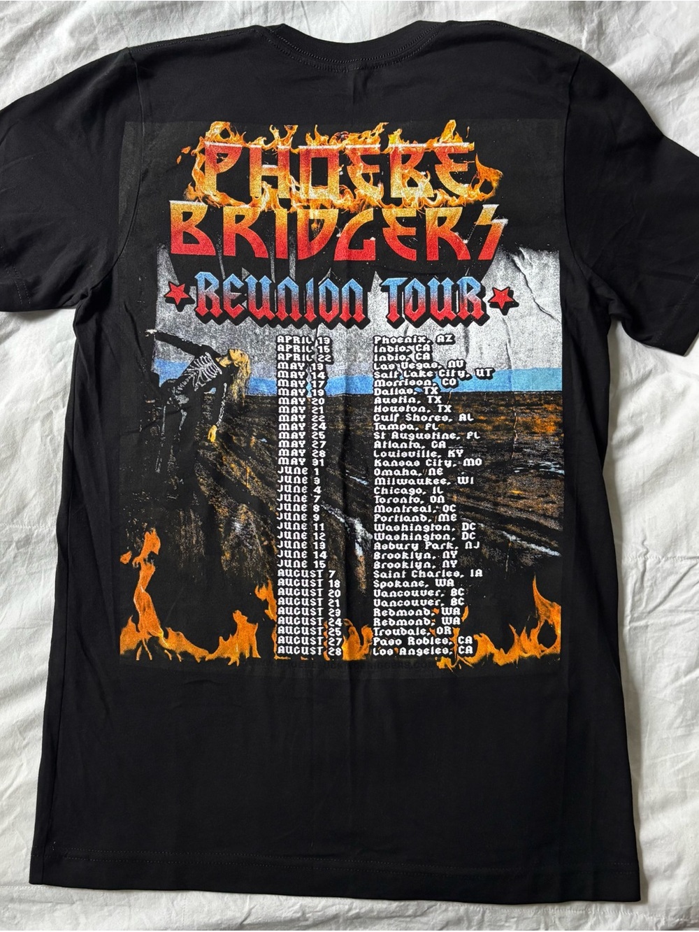 Phoenix Bridgers Reunion Tour Graphic T-Shirt - Black sz small